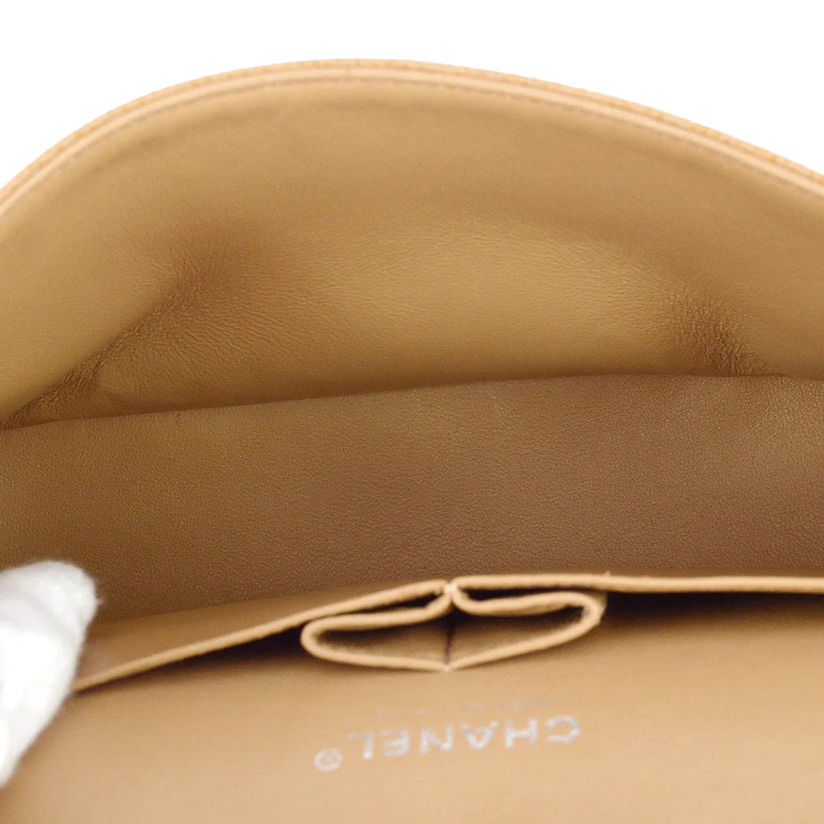 Chanel 2004-2005 Beige Caviar Medium Classic Double Flap Bag SHW