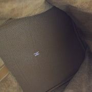 Hermes 2009 Etoupe Gray Taurillon Clemence Picotin Lock TGM Handbag
