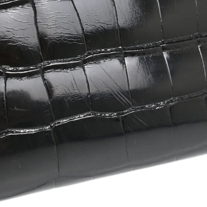 Hermes * 1996 Black Alligator Kelly 32 Sellier Handbag