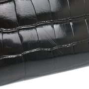 Hermes * 1996 Black Alligator Kelly 32 Sellier Handbag