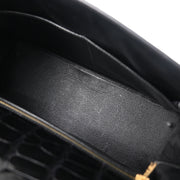 Hermes * 1996 Black Alligator Kelly 32 Sellier Handbag