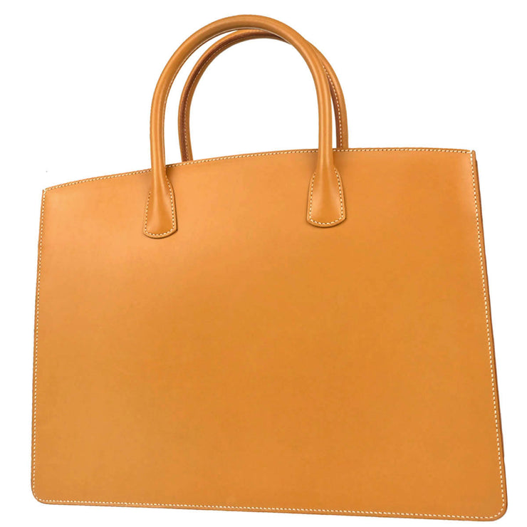 Hermes Natural Vache White Bus GM Tote Handbag