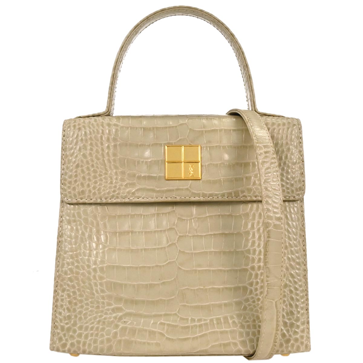 Yves Saint Laurent * Light Green Leather Handbag