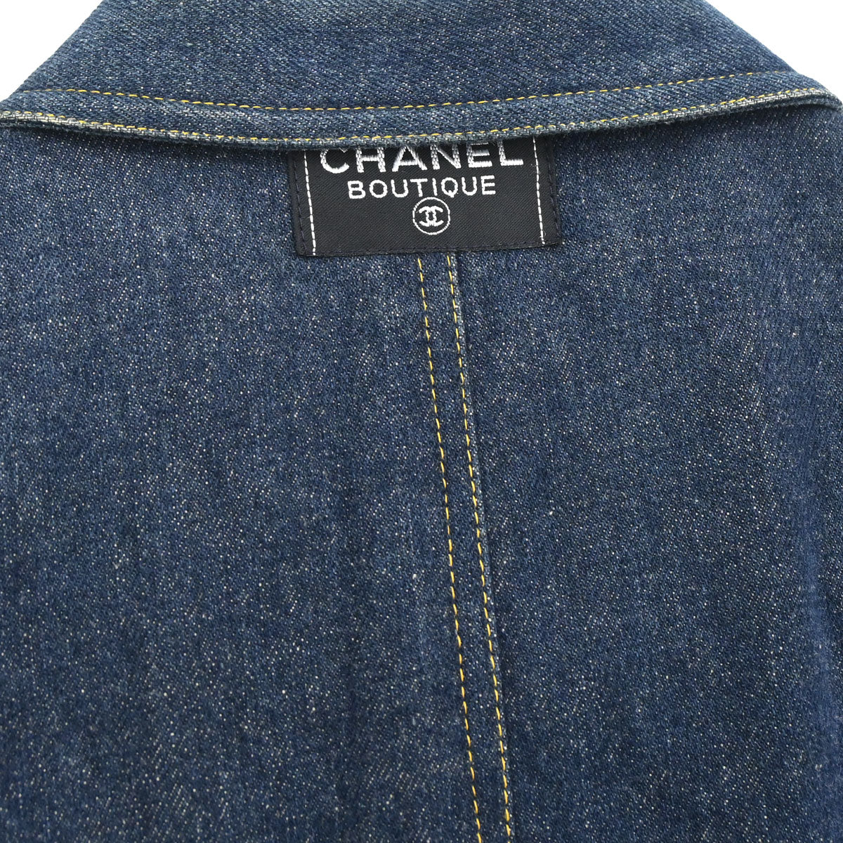 Chanel 1997 CC logo-buttons denim dress