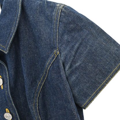Chanel 1997 CC logo-buttons denim dress