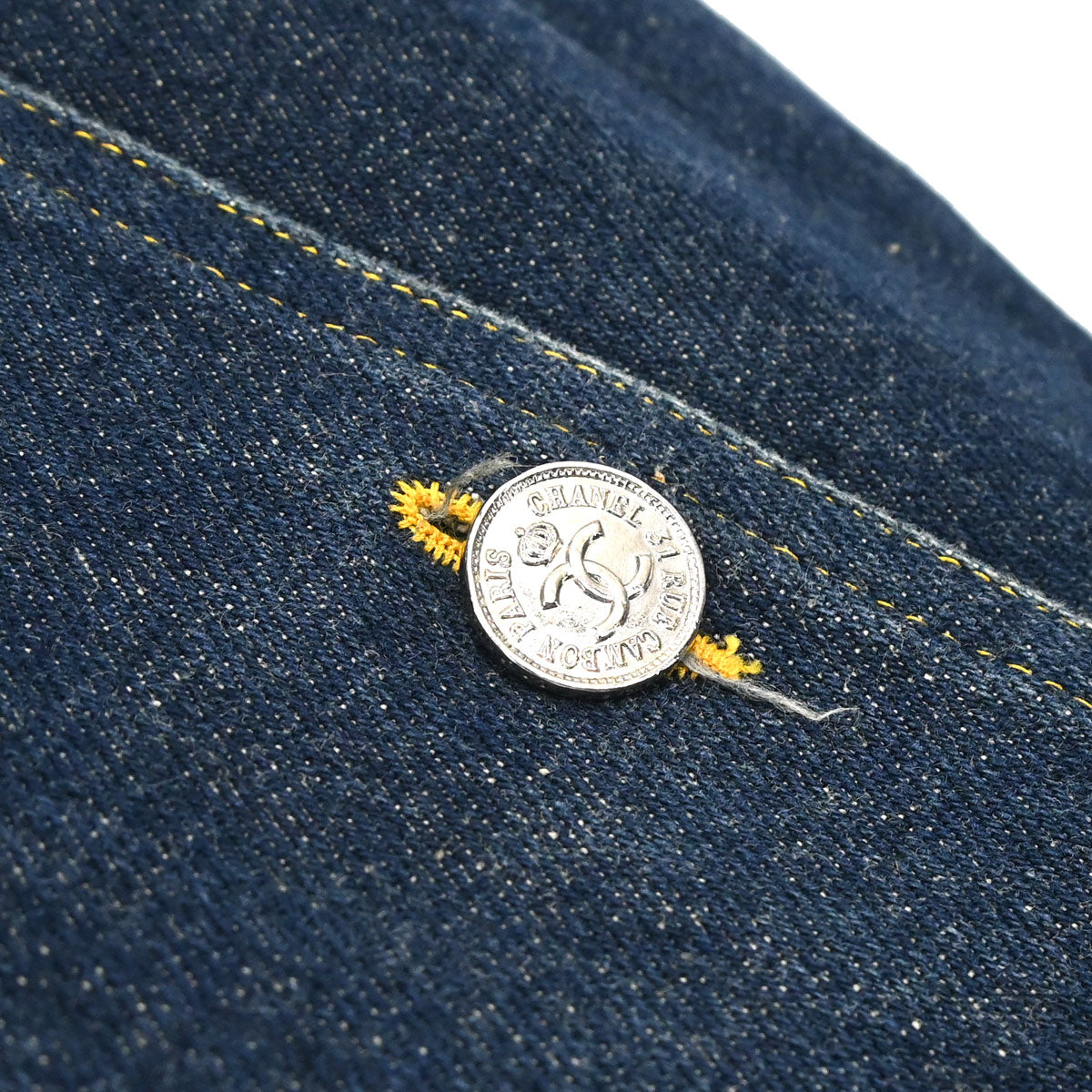 Chanel 1997 CC logo-buttons denim dress
