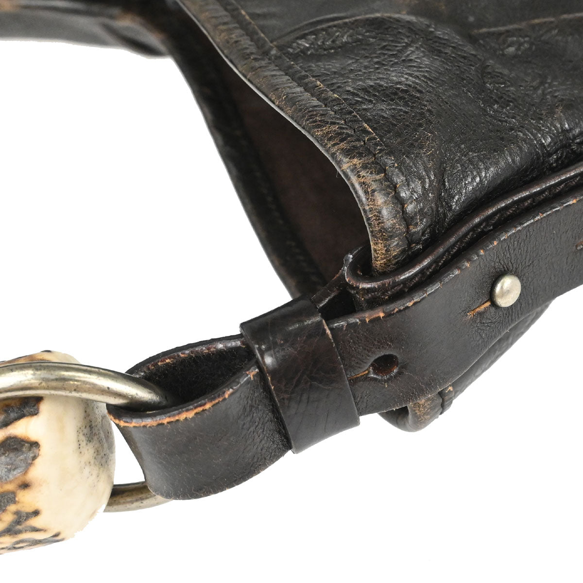 Yves Saint Laurent Dark Brown Leather Large Mombasa Handbag