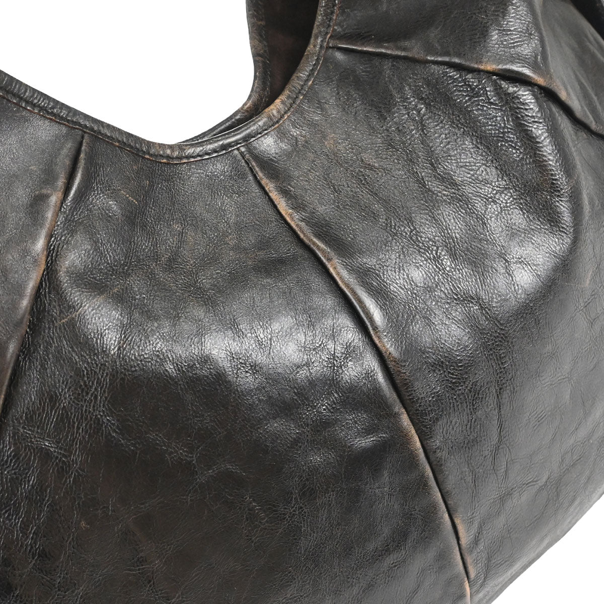 Yves Saint Laurent Dark Brown Leather Large Mombasa Handbag