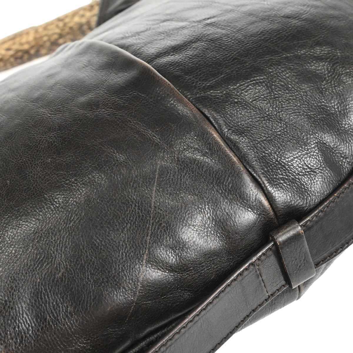 Yves Saint Laurent Dark Brown Leather Large Mombasa Handbag