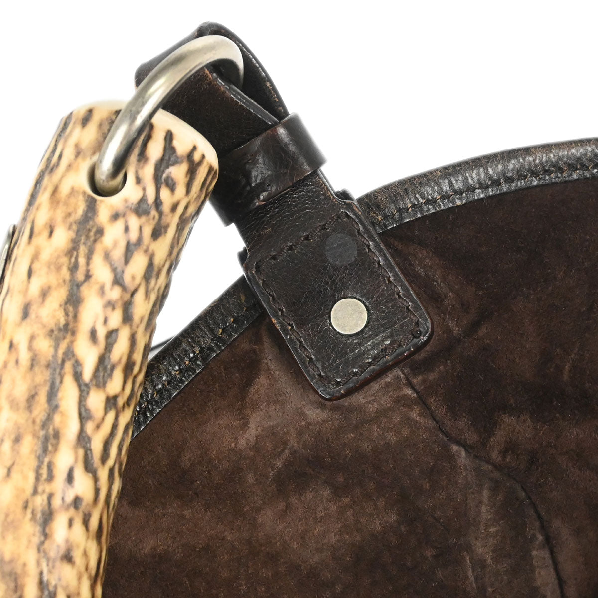 Yves Saint Laurent Dark Brown Leather Large Mombasa Handbag