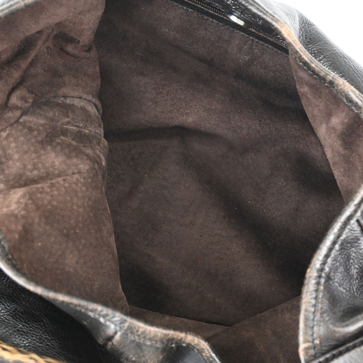 Yves Saint Laurent Dark Brown Leather Large Mombasa Handbag