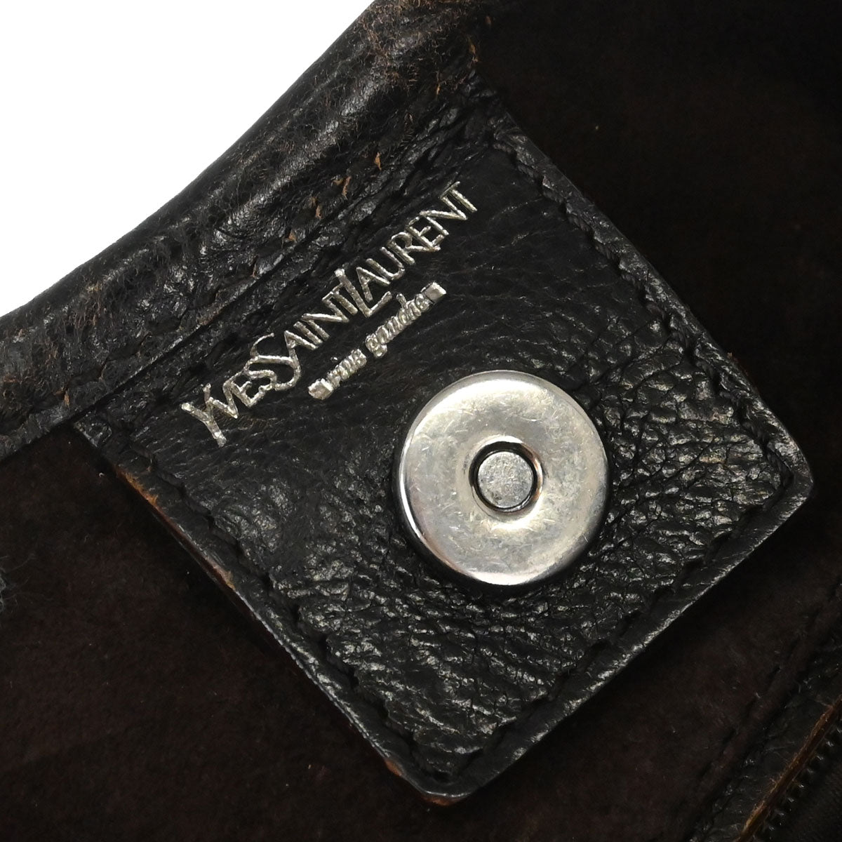 Yves Saint Laurent Dark Brown Leather Large Mombasa Handbag