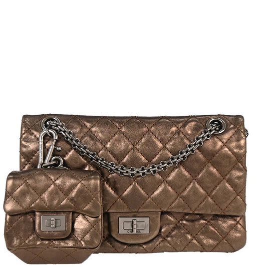 Chanel 2008-2009 Bronze Calfskin 2.55 Classic Double Flap Bag