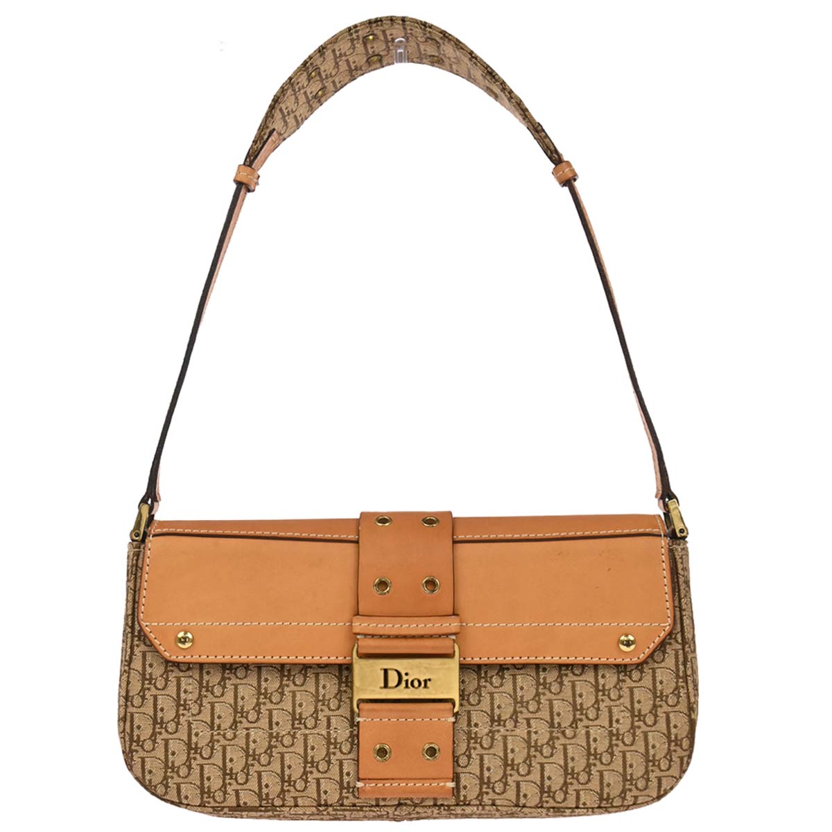 Christian Dior Brown Beige Street Chic Trotter Handbag