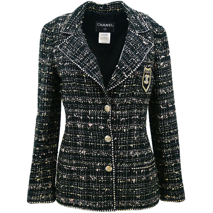 Chanel Emblem Single Breasted Jacket Black 05C #38