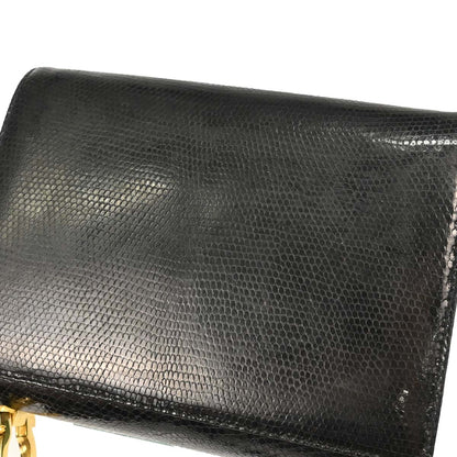 Salvatore Ferragamo Black Leather Gancini Shoulder Bag