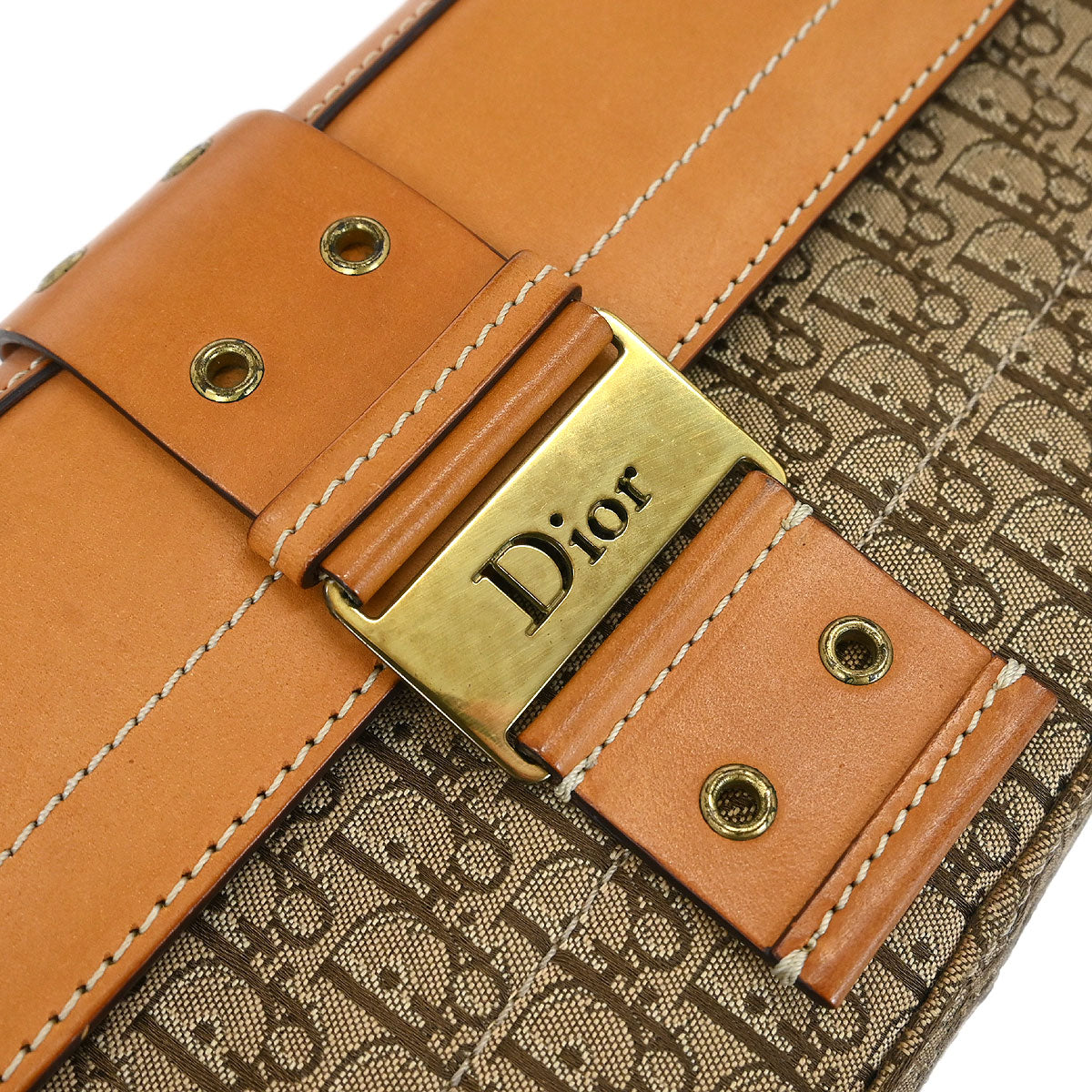 Christian Dior Brown Beige Street Chic Trotter Handbag