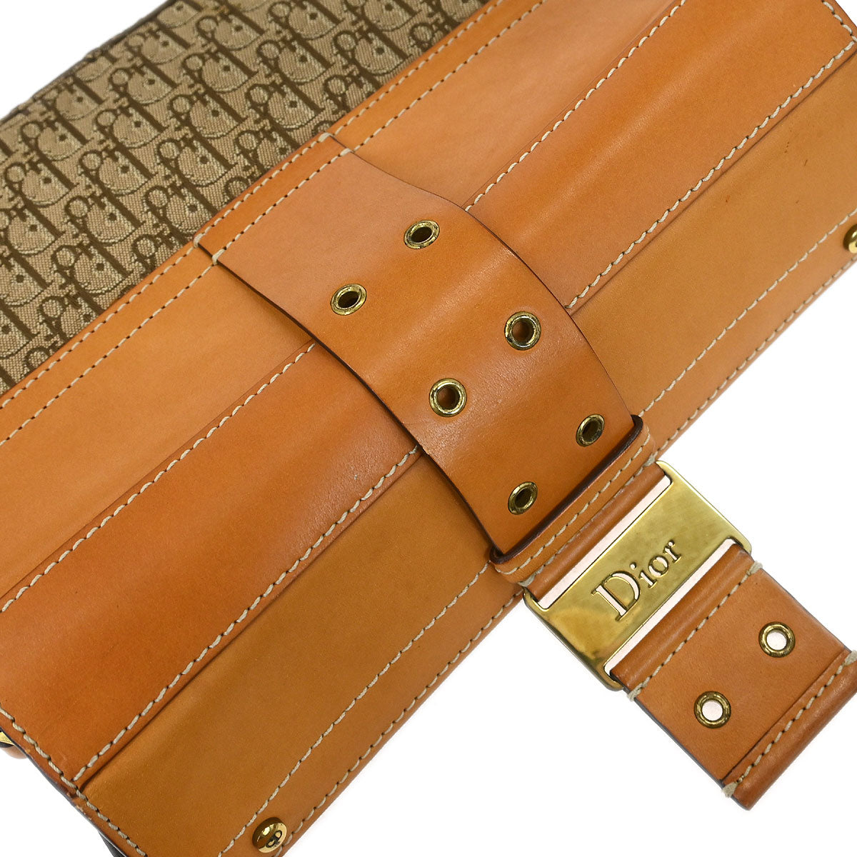 Christian Dior Brown Beige Street Chic Trotter Handbag