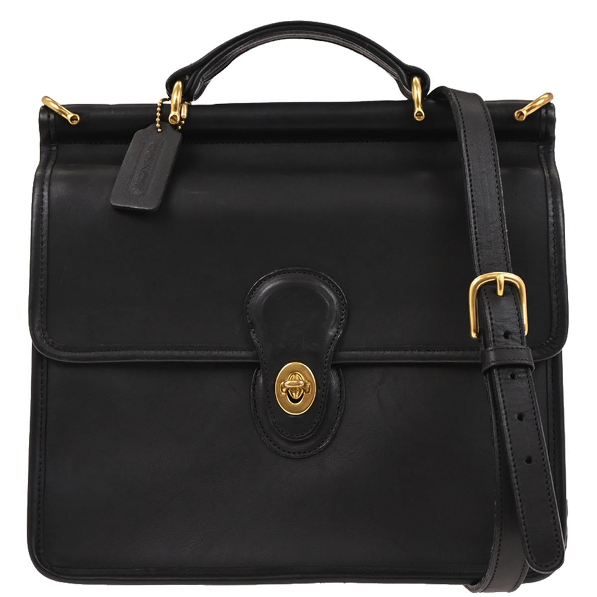 Coach Black Leather 2way Shoulder Handbag