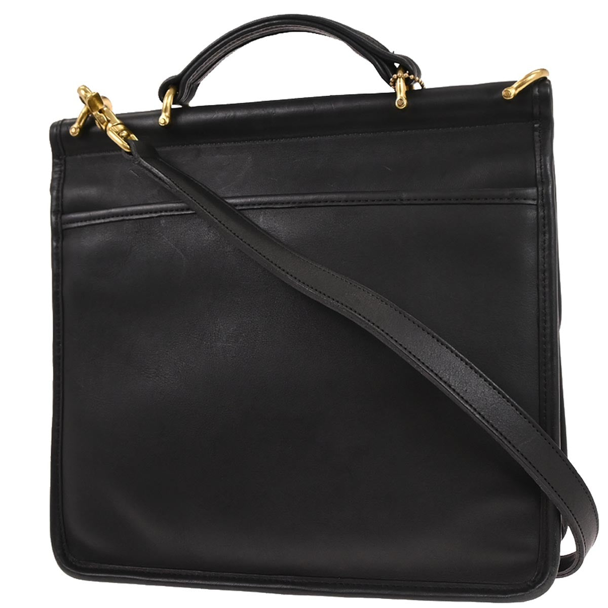 Coach Black Leather 2way Shoulder Handbag