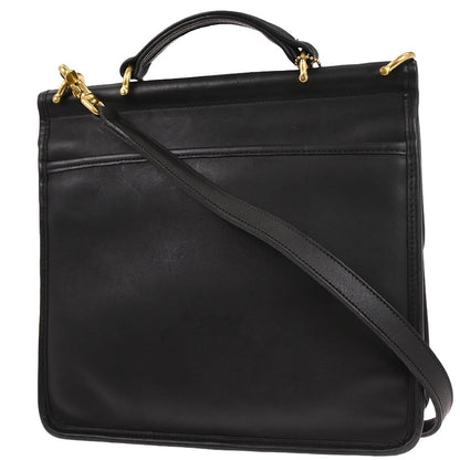 Coach Black Leather 2way Shoulder Handbag