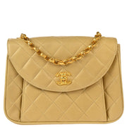 Chanel 1991-1994 Beige Lambskin Shoulder Bag