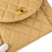 Chanel 1991-1994 Beige Lambskin Shoulder Bag