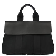 Hermes Black Toile Chevrons Valparaiso PM Tote Handbag