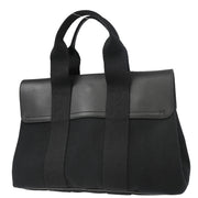 Hermes Black Toile Chevrons Valparaiso PM Tote Handbag