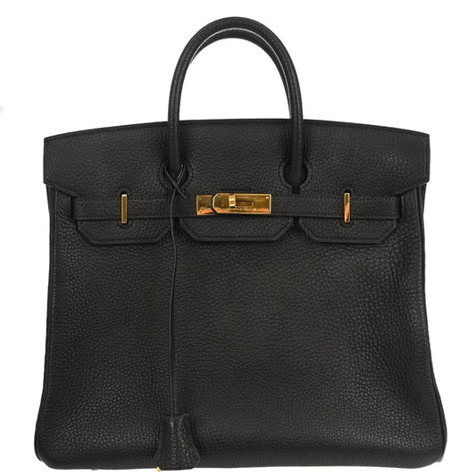 Hermes Black Fjord Haut a Courroies 32 Handbag