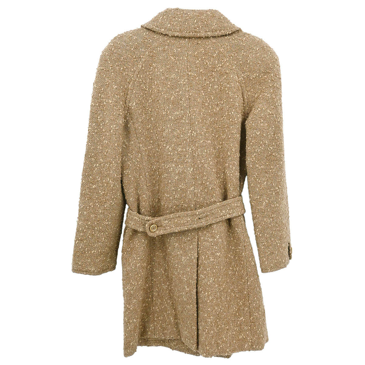 Chanel 2001 Single Breasted Coat Beige #38