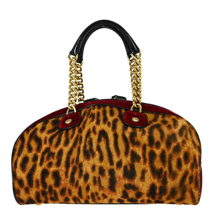 Christian Dior Brown Pony Hair Gambler Dice Handbag