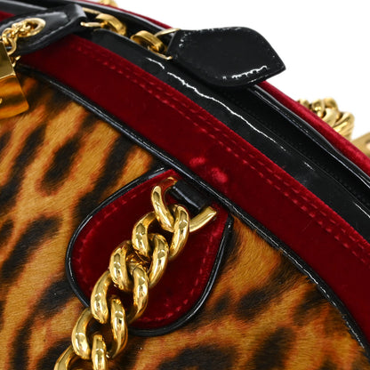 Christian Dior Brown Pony Hair Gambler Dice Handbag