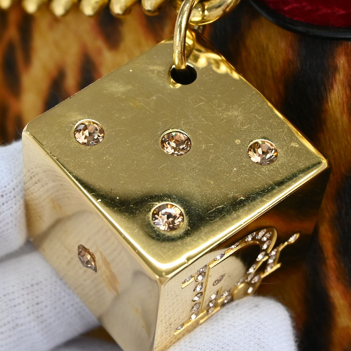Christian Dior Brown Pony Hair Gambler Dice Handbag