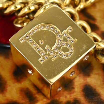 Christian Dior Brown Pony Hair Gambler Dice Handbag