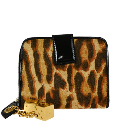 Christian Dior Brown Pony Hair Gambler Dice Handbag