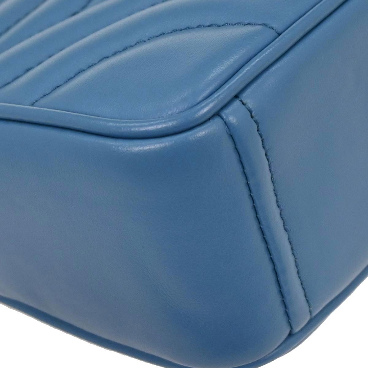 Prada Blue Leather Diagramme Chain Shoulder Bag