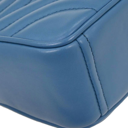 Prada Blue Leather Diagramme Chain Shoulder Bag