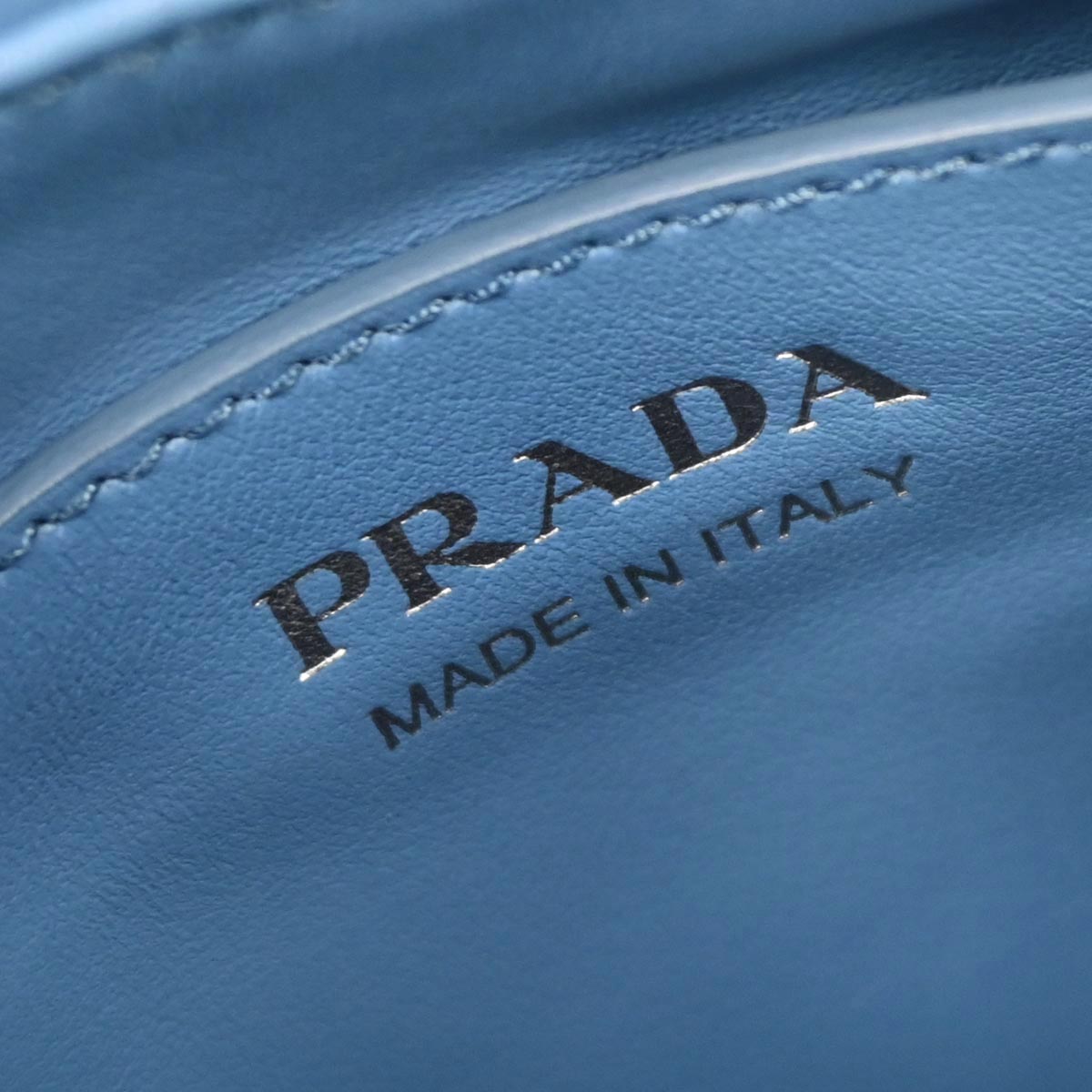 Prada Blue Leather Diagramme Chain Shoulder Bag