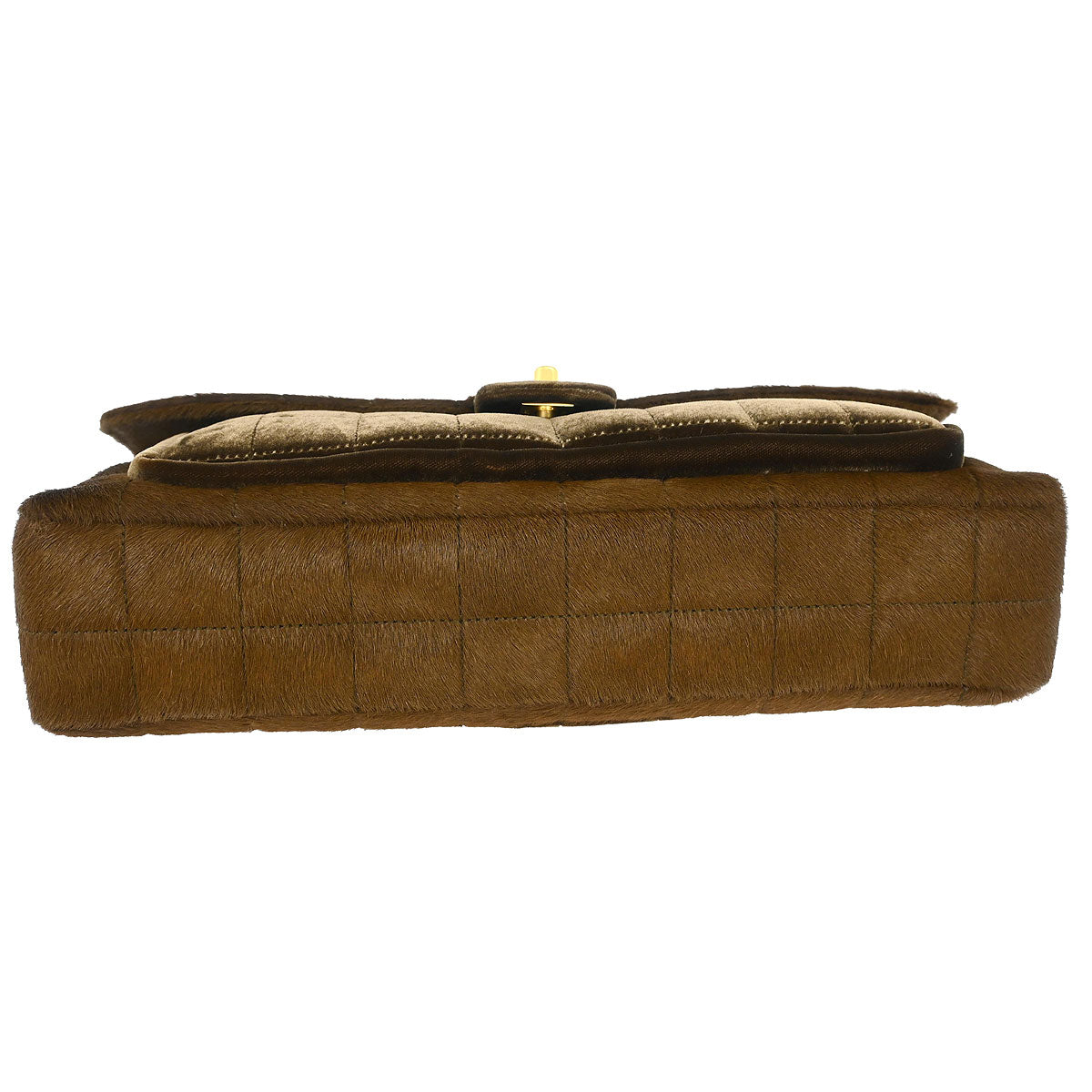 Chanel * 2000-2002 Brown Pony Hair Choco Bar Single Flap Shoulder Bag