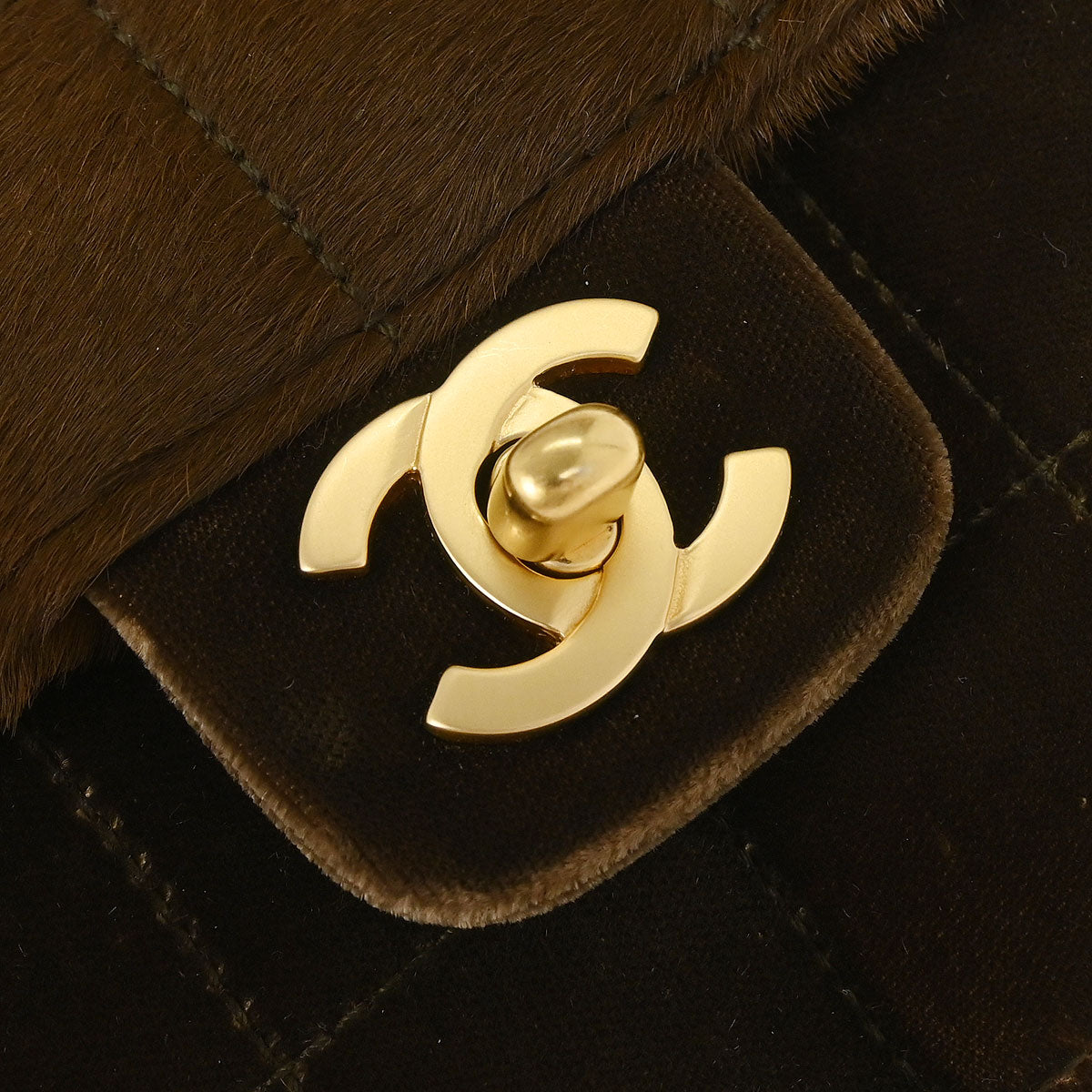 Chanel * 2000-2002 Brown Pony Hair Choco Bar Single Flap Shoulder Bag