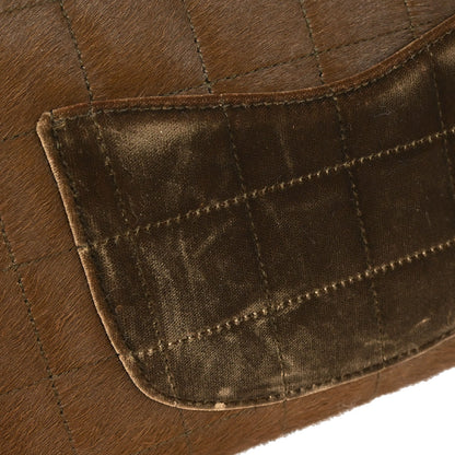 Chanel * 2000-2002 Brown Pony Hair Choco Bar Single Flap Shoulder Bag