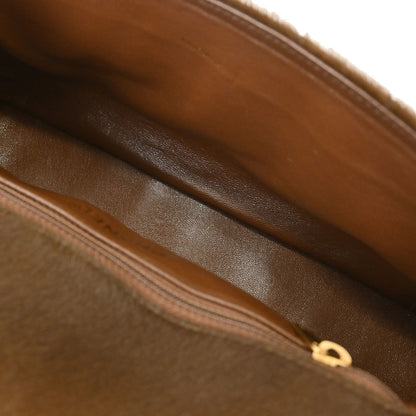 Chanel * 2000-2002 Brown Pony Hair Choco Bar Single Flap Shoulder Bag