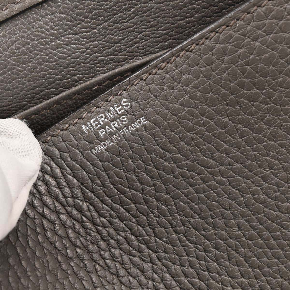 Hermes Etain Taurillon Clemence Steve Caporal 27 Shoulder Bag