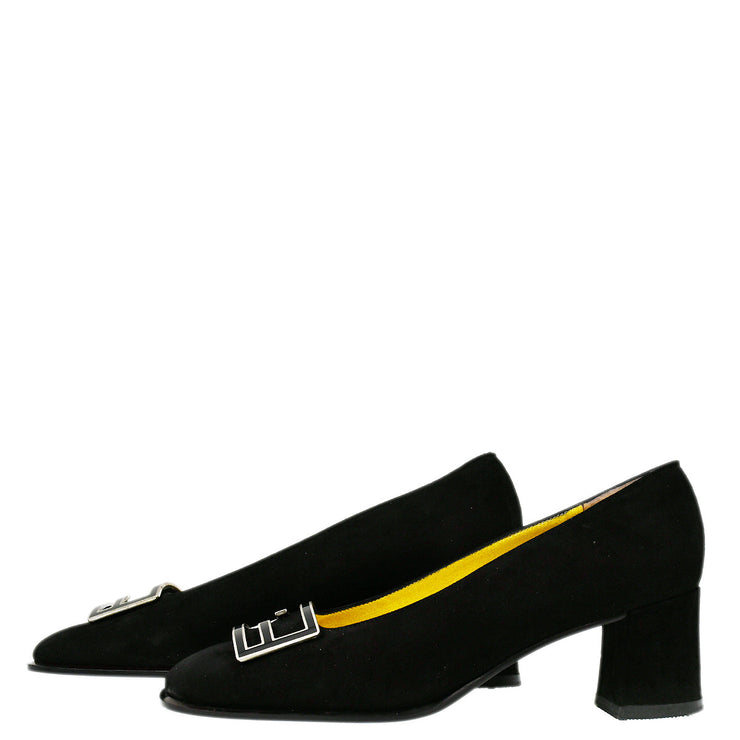 Fendi Black Suede Shoes Pumps 37 AMORE Vintage Tokyo