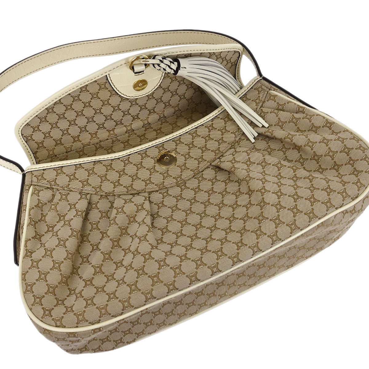 Celine * Beige Macadam Shoulder Bag