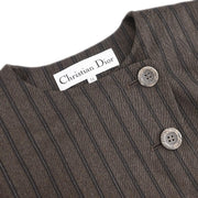 Christian Dior Collarless Single Breasted Jacket Brown #11