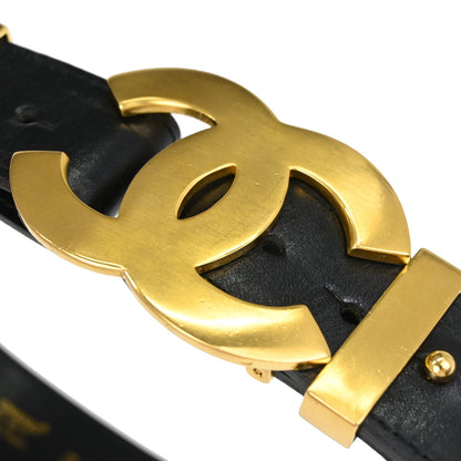 Chanel Black Leather Belt #75/30 96A Small Good