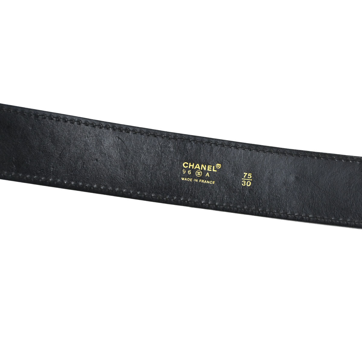 Chanel Black Leather Belt #75/30 96A Small Good