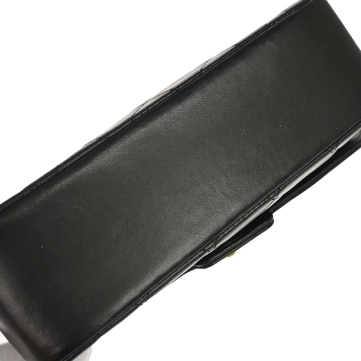 Chanel 1989-1991 Black Lambskin Single Flap Shoulder Bag